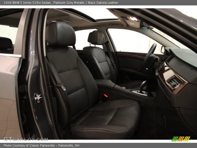 Platinum Grey Metallic / Black Dakota Leather 2009 BMW 5 Series 528xi Sedan