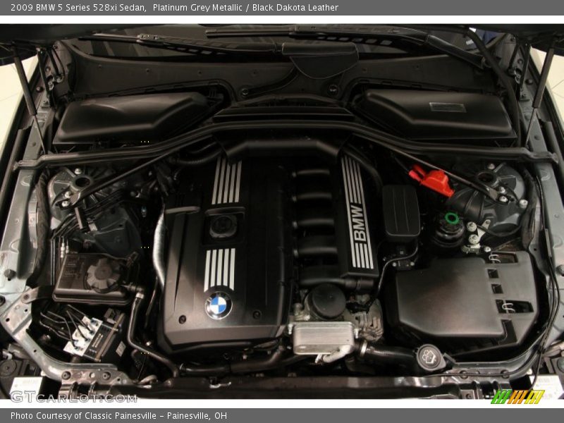Platinum Grey Metallic / Black Dakota Leather 2009 BMW 5 Series 528xi Sedan