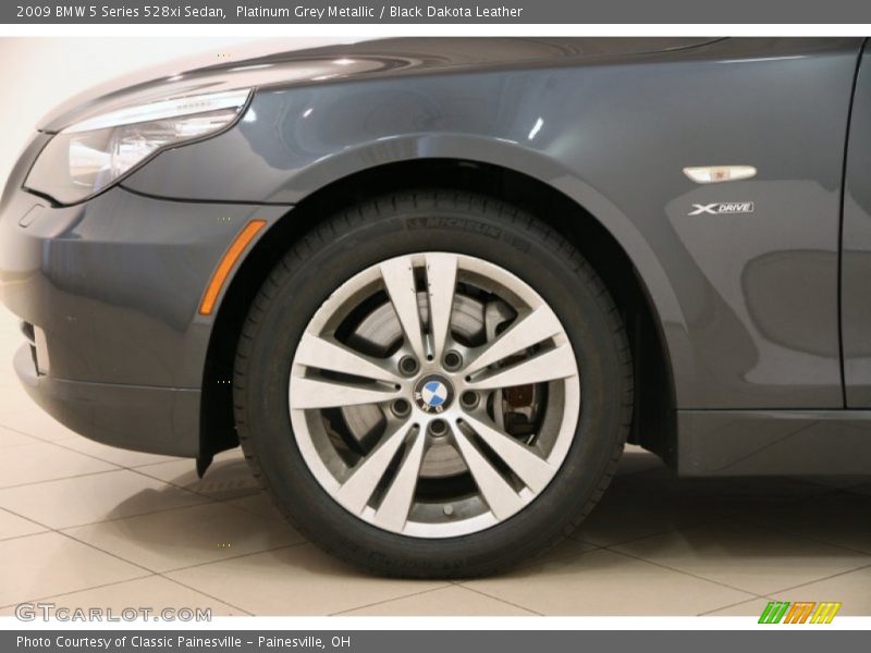 Platinum Grey Metallic / Black Dakota Leather 2009 BMW 5 Series 528xi Sedan