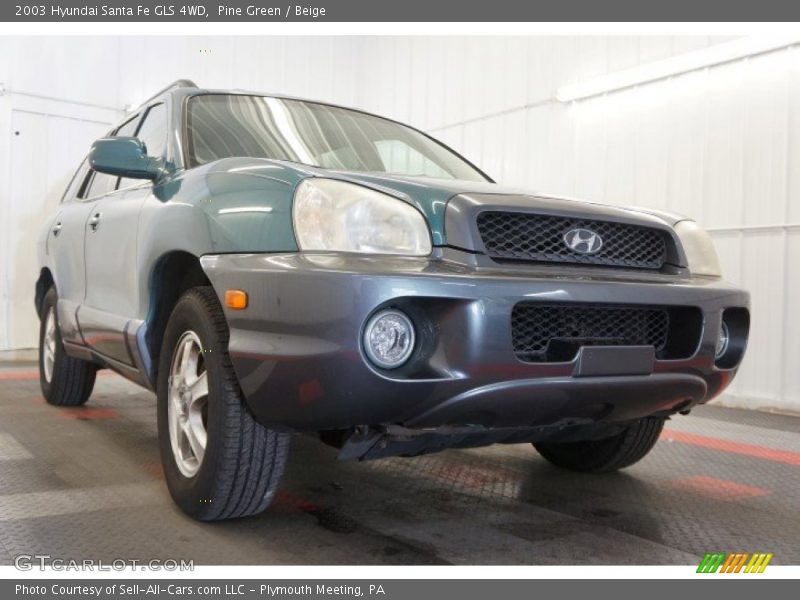 Pine Green / Beige 2003 Hyundai Santa Fe GLS 4WD