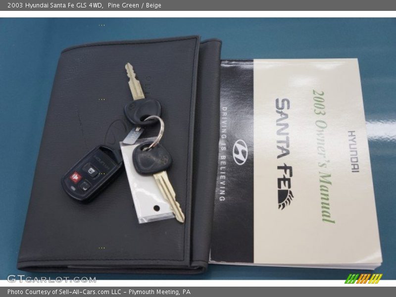 Pine Green / Beige 2003 Hyundai Santa Fe GLS 4WD