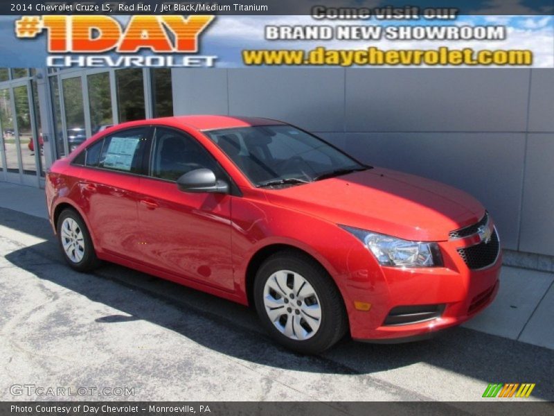 Red Hot / Jet Black/Medium Titanium 2014 Chevrolet Cruze LS