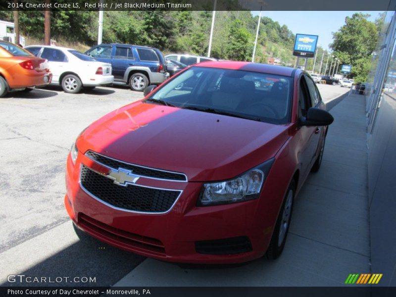 Red Hot / Jet Black/Medium Titanium 2014 Chevrolet Cruze LS