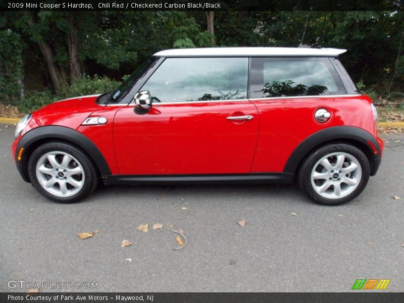 Chili Red / Checkered Carbon Black/Black 2009 Mini Cooper S Hardtop