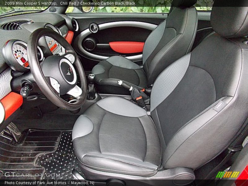 Chili Red / Checkered Carbon Black/Black 2009 Mini Cooper S Hardtop