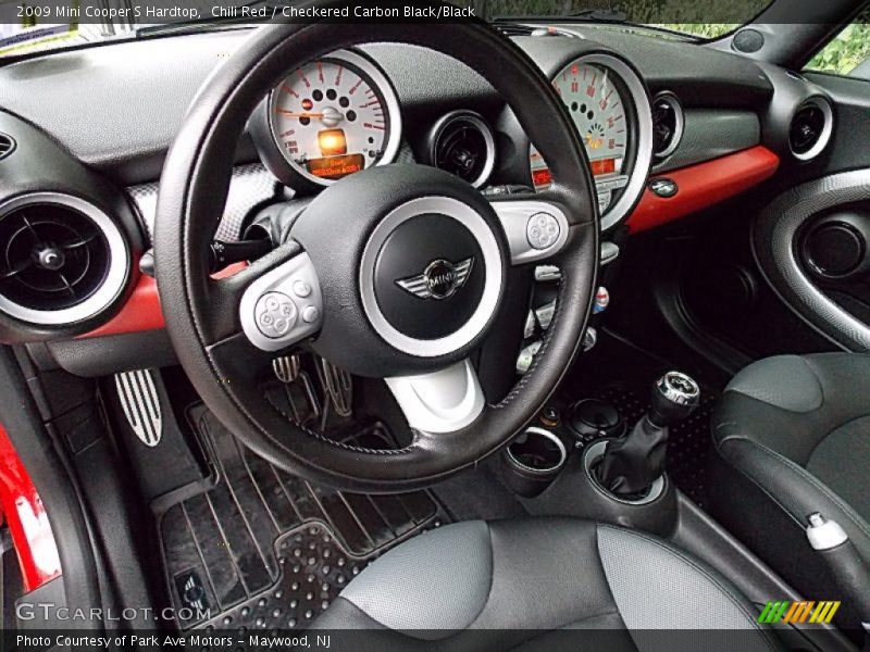 Chili Red / Checkered Carbon Black/Black 2009 Mini Cooper S Hardtop