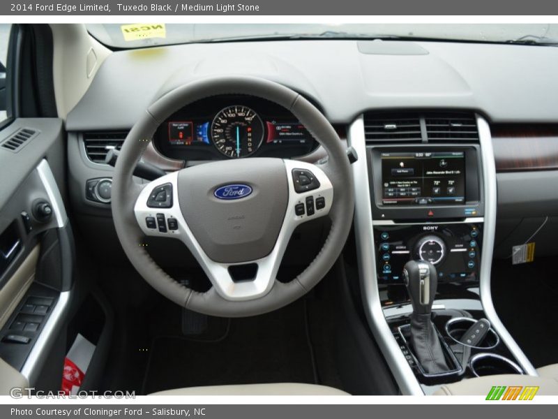 Tuxedo Black / Medium Light Stone 2014 Ford Edge Limited