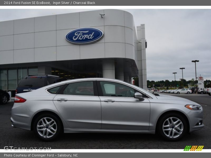 Ingot Silver / Charcoal Black 2014 Ford Fusion SE EcoBoost