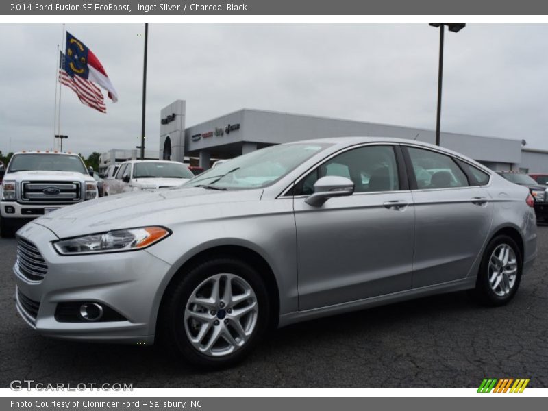 Ingot Silver / Charcoal Black 2014 Ford Fusion SE EcoBoost
