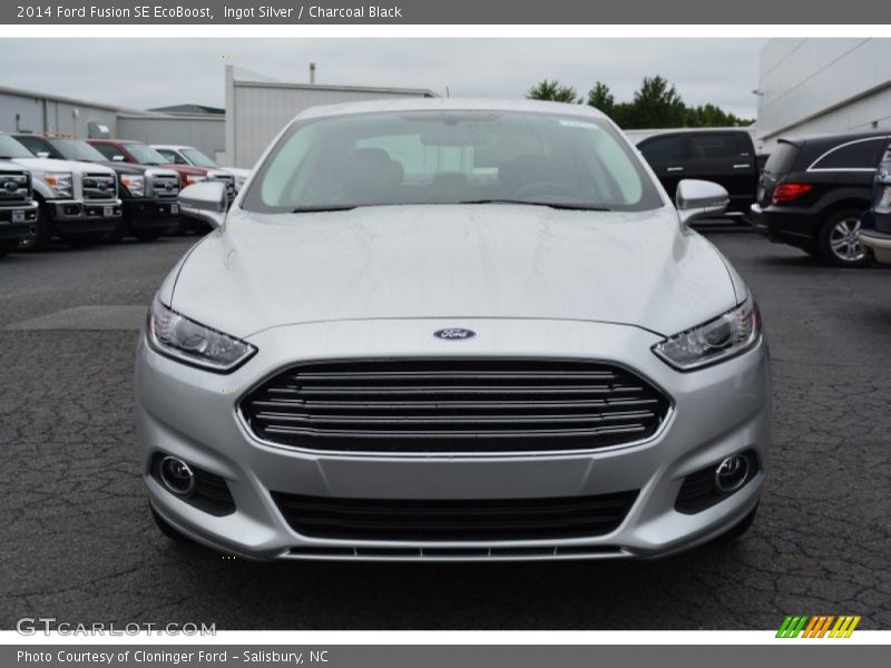 Ingot Silver / Charcoal Black 2014 Ford Fusion SE EcoBoost