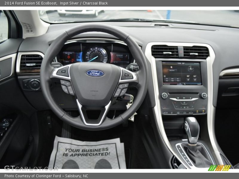 Ingot Silver / Charcoal Black 2014 Ford Fusion SE EcoBoost