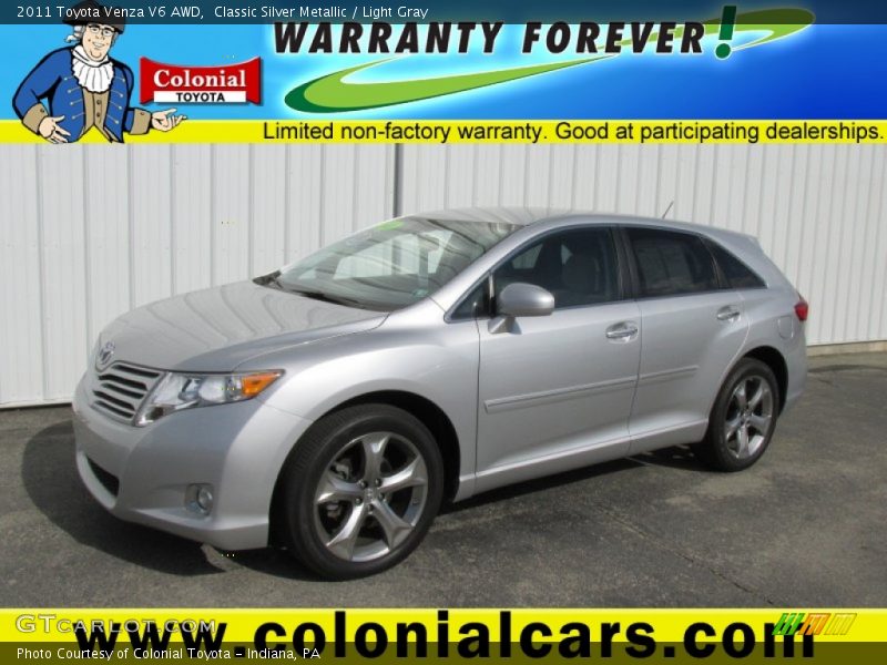 Classic Silver Metallic / Light Gray 2011 Toyota Venza V6 AWD