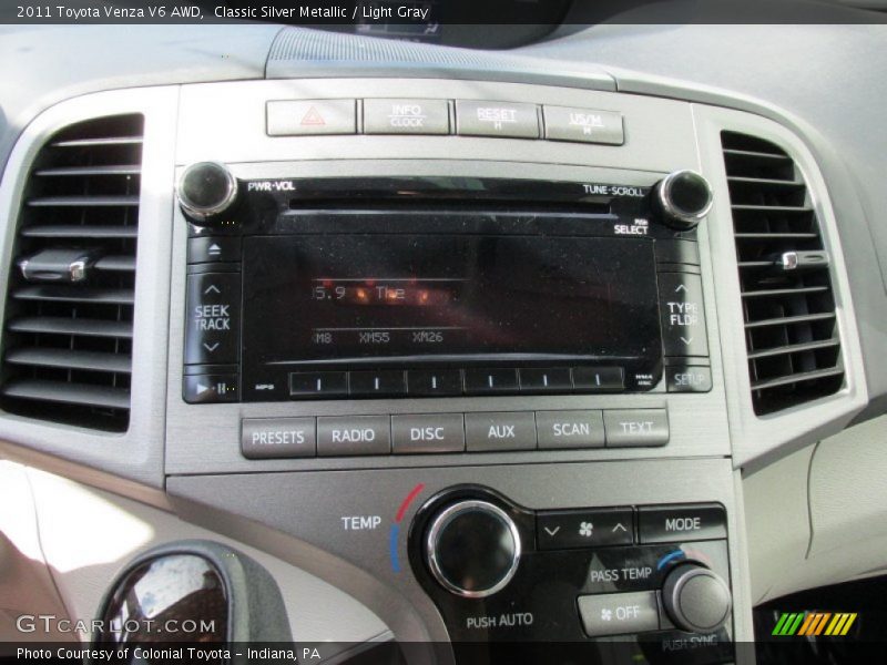 Classic Silver Metallic / Light Gray 2011 Toyota Venza V6 AWD