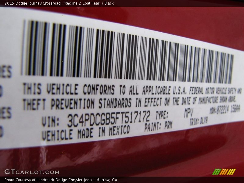Redline 2 Coat Pearl / Black 2015 Dodge Journey Crossroad