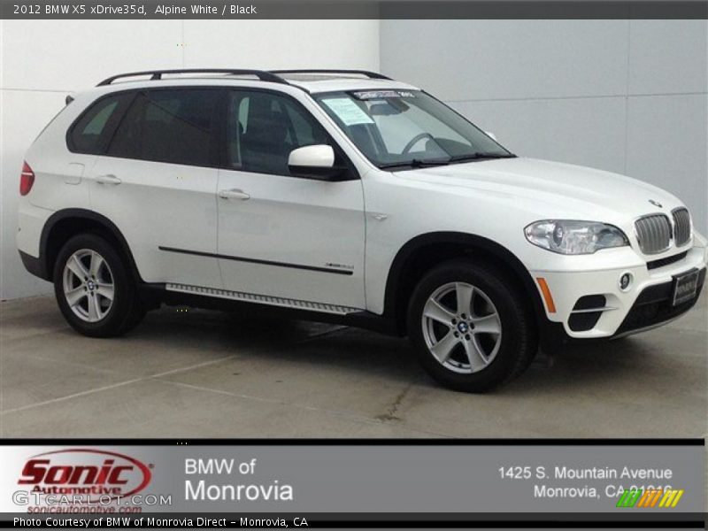 Alpine White / Black 2012 BMW X5 xDrive35d