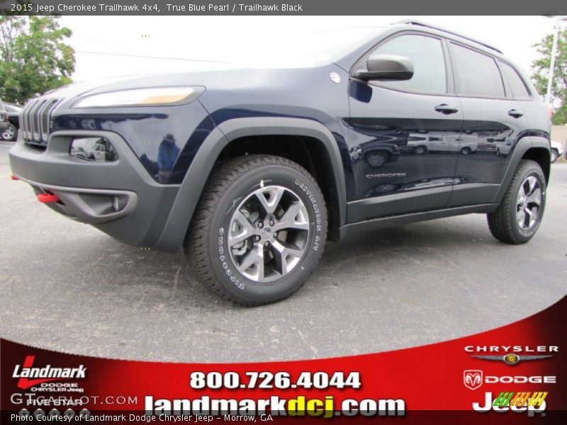 True Blue Pearl / Trailhawk Black 2015 Jeep Cherokee Trailhawk 4x4
