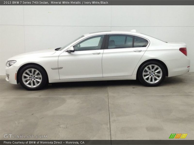 Mineral White Metallic / Ivory White/Black 2013 BMW 7 Series 740i Sedan