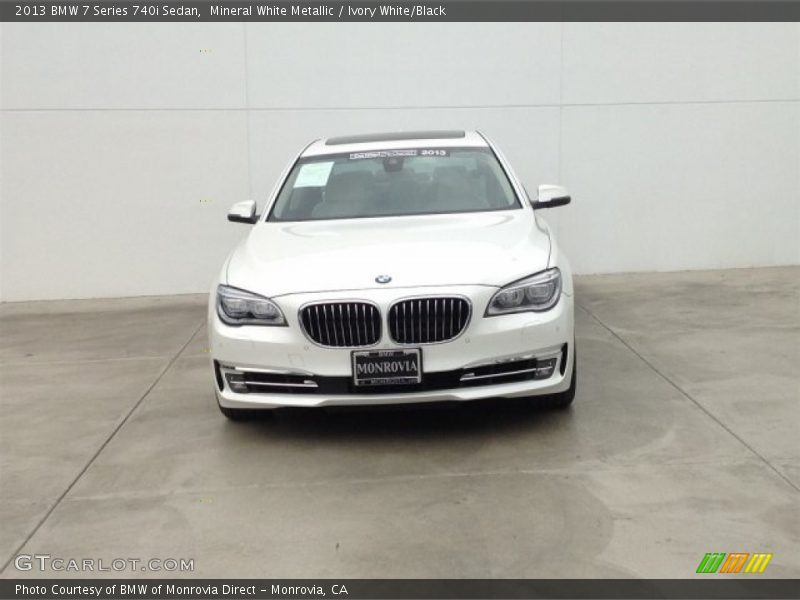 Mineral White Metallic / Ivory White/Black 2013 BMW 7 Series 740i Sedan