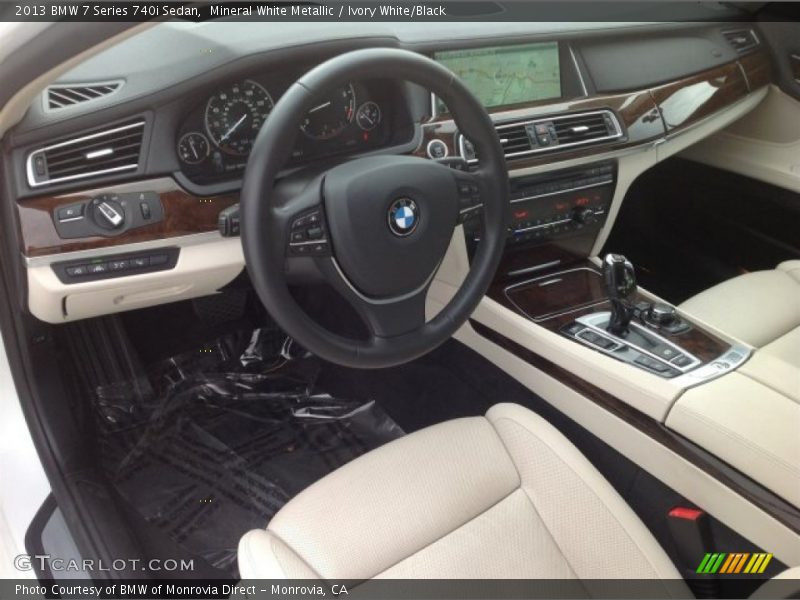 Mineral White Metallic / Ivory White/Black 2013 BMW 7 Series 740i Sedan