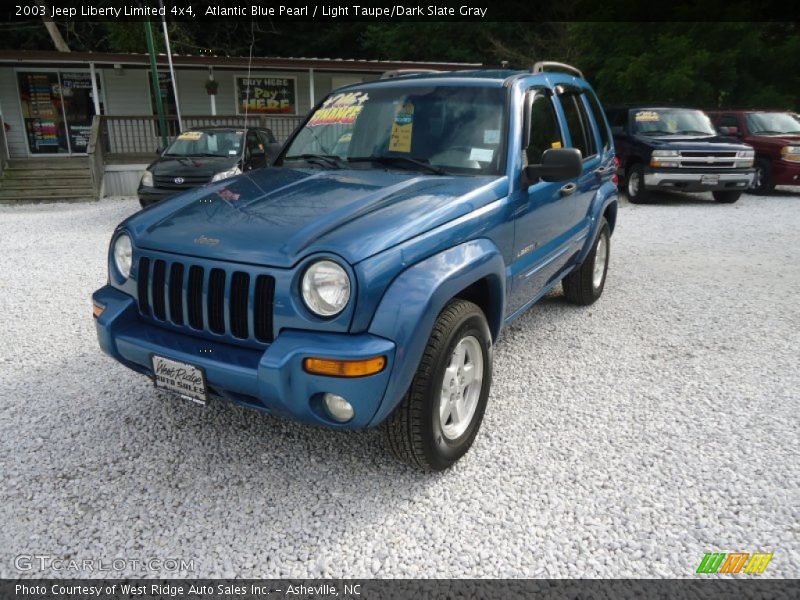 Atlantic Blue Pearl / Light Taupe/Dark Slate Gray 2003 Jeep Liberty Limited 4x4