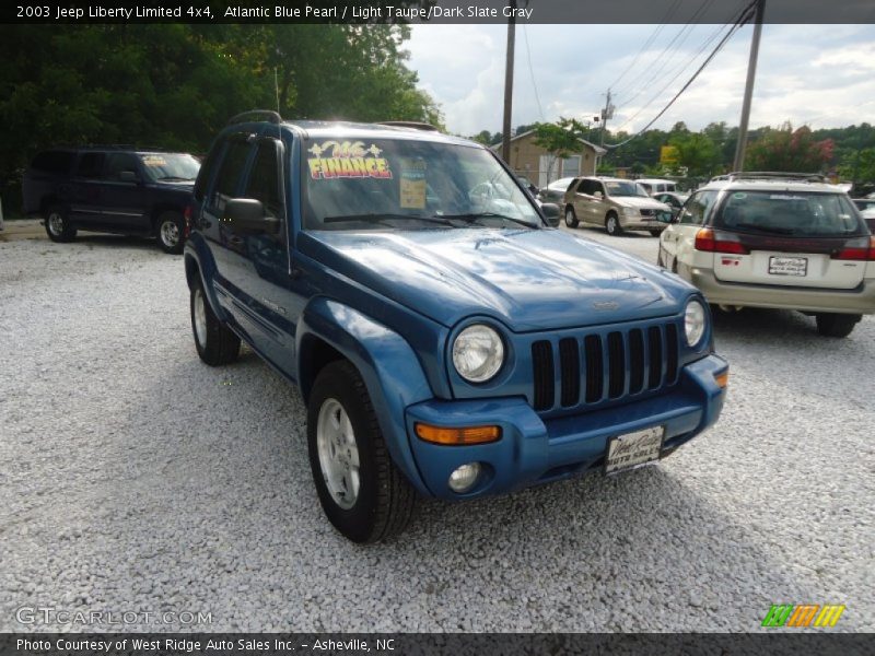 Atlantic Blue Pearl / Light Taupe/Dark Slate Gray 2003 Jeep Liberty Limited 4x4