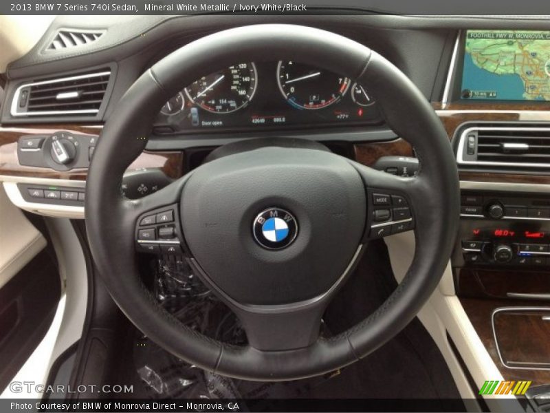 Mineral White Metallic / Ivory White/Black 2013 BMW 7 Series 740i Sedan