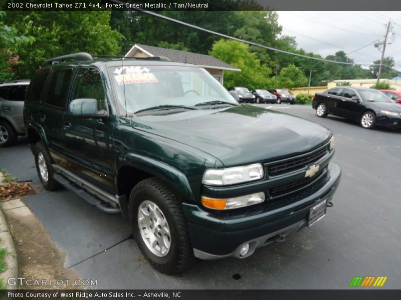 Forest Green Metallic / Tan/Neutral 2002 Chevrolet Tahoe Z71 4x4