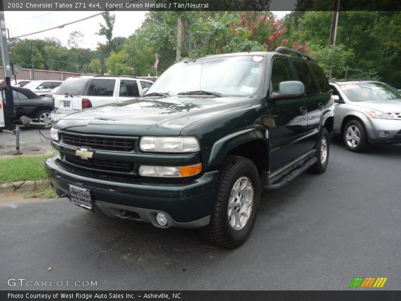 Forest Green Metallic / Tan/Neutral 2002 Chevrolet Tahoe Z71 4x4