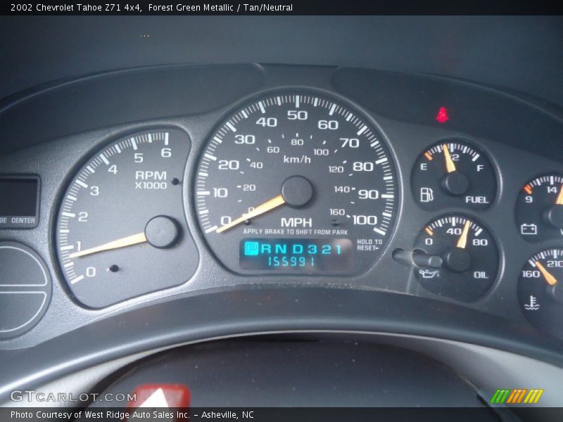  2002 Tahoe Z71 4x4 Z71 4x4 Gauges