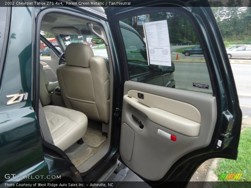 Forest Green Metallic / Tan/Neutral 2002 Chevrolet Tahoe Z71 4x4