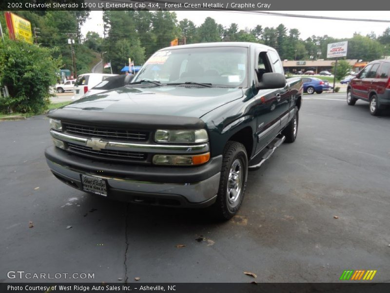 Forest Green Metallic / Graphite Gray 2002 Chevrolet Silverado 1500 LS Extended Cab 4x4