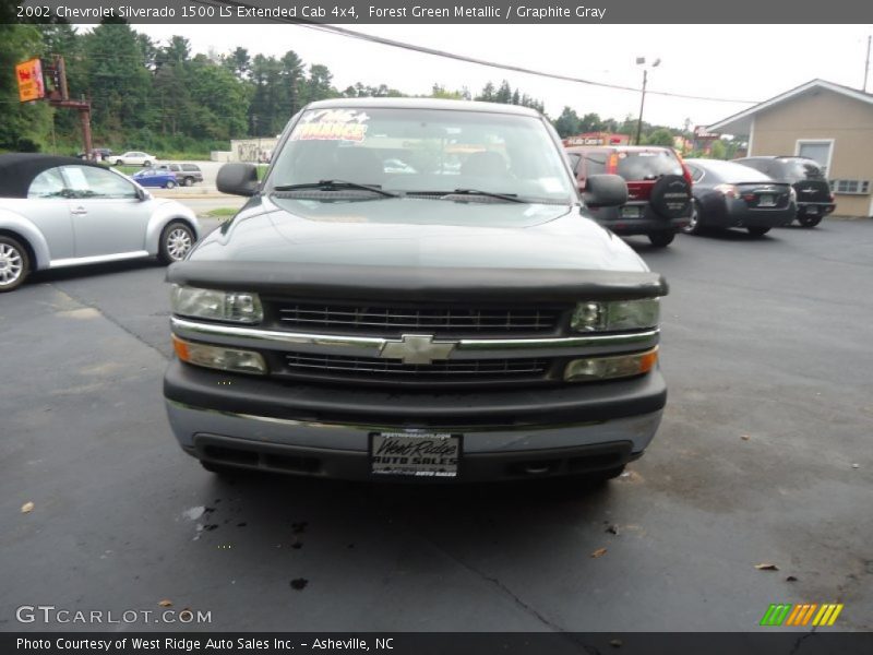 Forest Green Metallic / Graphite Gray 2002 Chevrolet Silverado 1500 LS Extended Cab 4x4