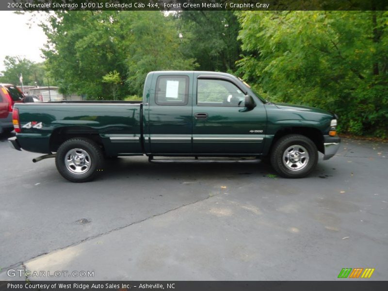 Forest Green Metallic / Graphite Gray 2002 Chevrolet Silverado 1500 LS Extended Cab 4x4