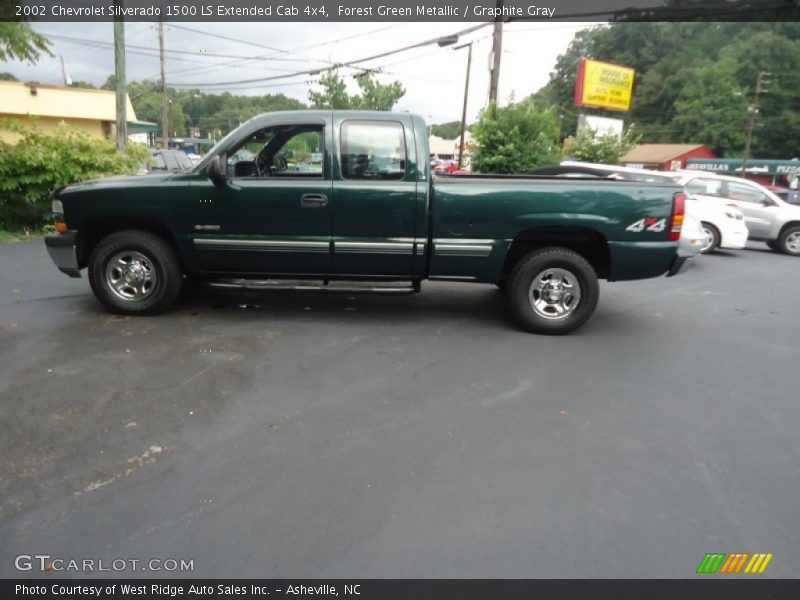 Forest Green Metallic / Graphite Gray 2002 Chevrolet Silverado 1500 LS Extended Cab 4x4