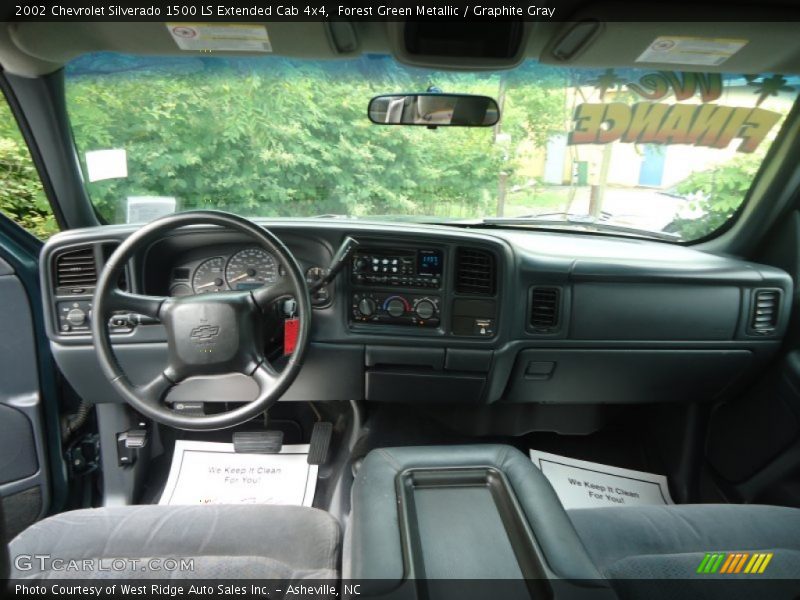 Forest Green Metallic / Graphite Gray 2002 Chevrolet Silverado 1500 LS Extended Cab 4x4