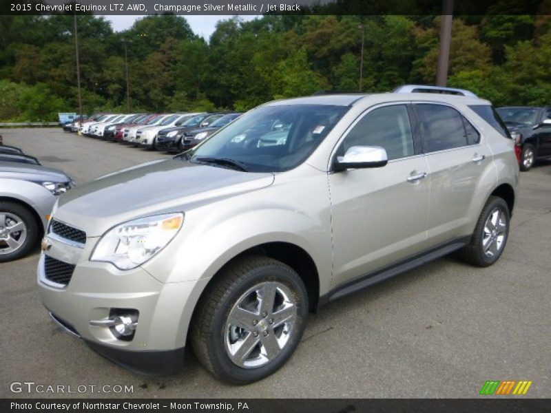 Champagne Silver Metallic / Jet Black 2015 Chevrolet Equinox LTZ AWD