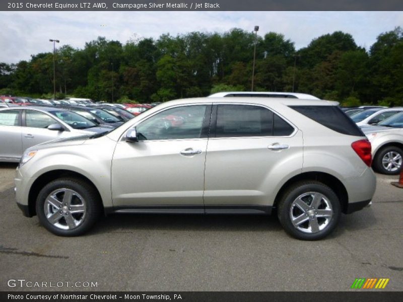 Champagne Silver Metallic / Jet Black 2015 Chevrolet Equinox LTZ AWD