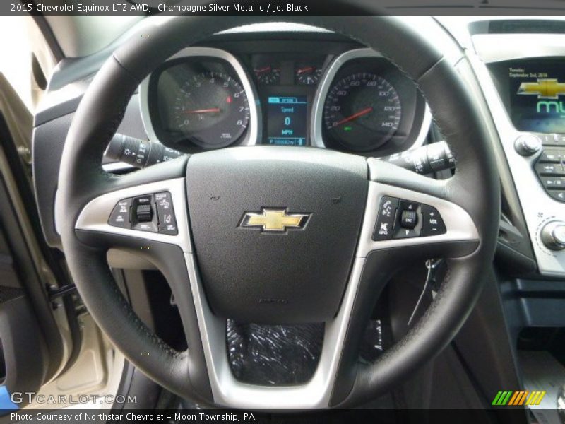 Champagne Silver Metallic / Jet Black 2015 Chevrolet Equinox LTZ AWD
