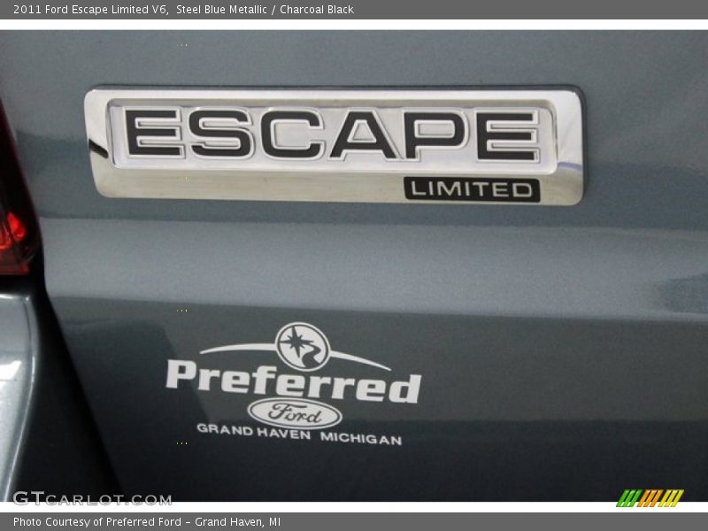 Steel Blue Metallic / Charcoal Black 2011 Ford Escape Limited V6