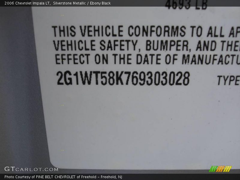 Silverstone Metallic / Ebony Black 2006 Chevrolet Impala LT
