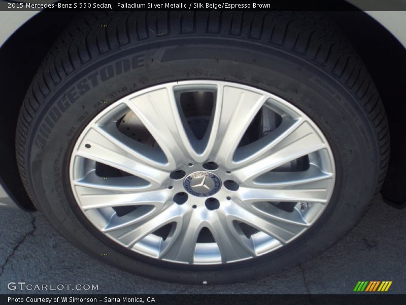 Palladium Silver Metallic / Silk Beige/Espresso Brown 2015 Mercedes-Benz S 550 Sedan
