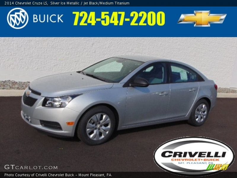 Silver Ice Metallic / Jet Black/Medium Titanium 2014 Chevrolet Cruze LS