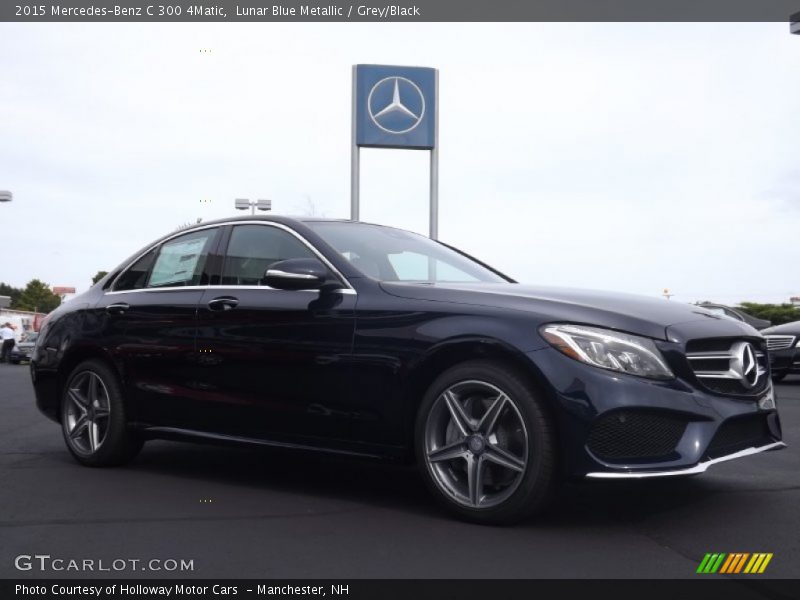 Lunar Blue Metallic / Grey/Black 2015 Mercedes-Benz C 300 4Matic