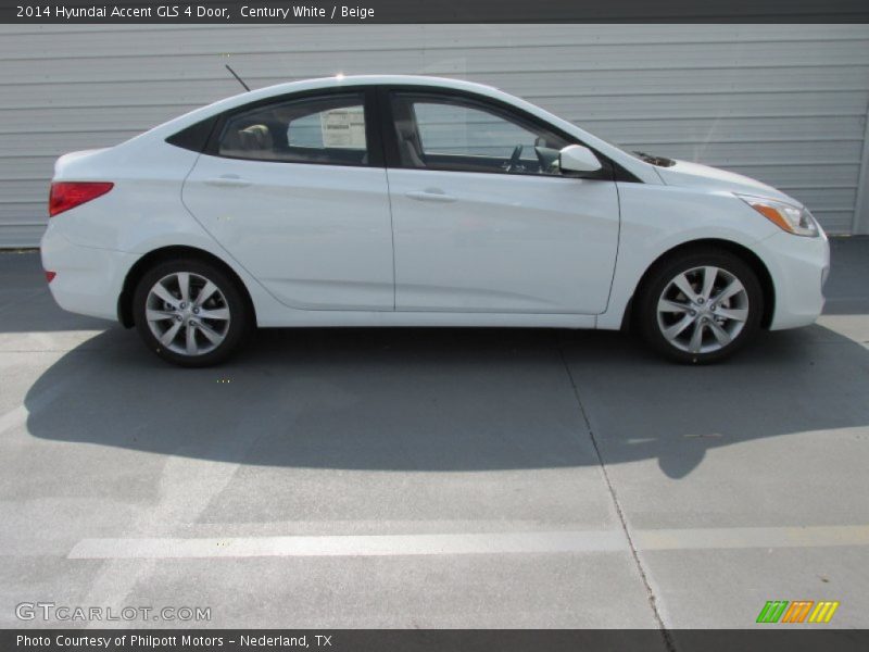 Century White / Beige 2014 Hyundai Accent GLS 4 Door