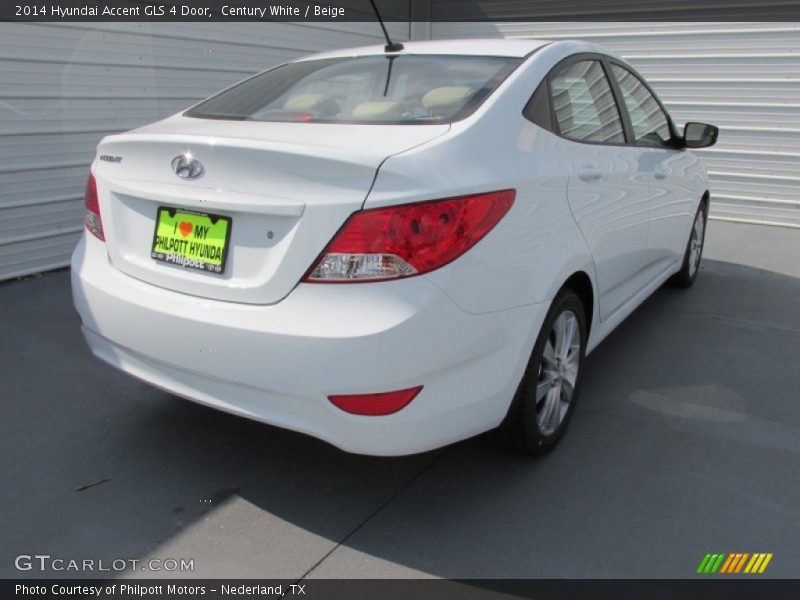 Century White / Beige 2014 Hyundai Accent GLS 4 Door