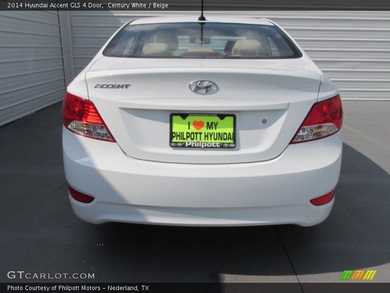 Century White / Beige 2014 Hyundai Accent GLS 4 Door
