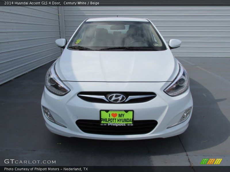 Century White / Beige 2014 Hyundai Accent GLS 4 Door