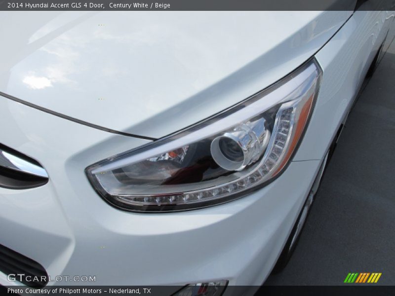 Century White / Beige 2014 Hyundai Accent GLS 4 Door