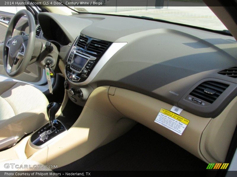 Century White / Beige 2014 Hyundai Accent GLS 4 Door