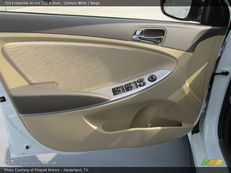 Century White / Beige 2014 Hyundai Accent GLS 4 Door